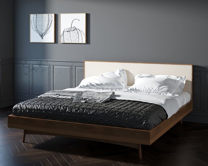 Кровать двуспальная Bruni 160х200 белого цвета - лучшие Кровати для спальни в INMYROOM