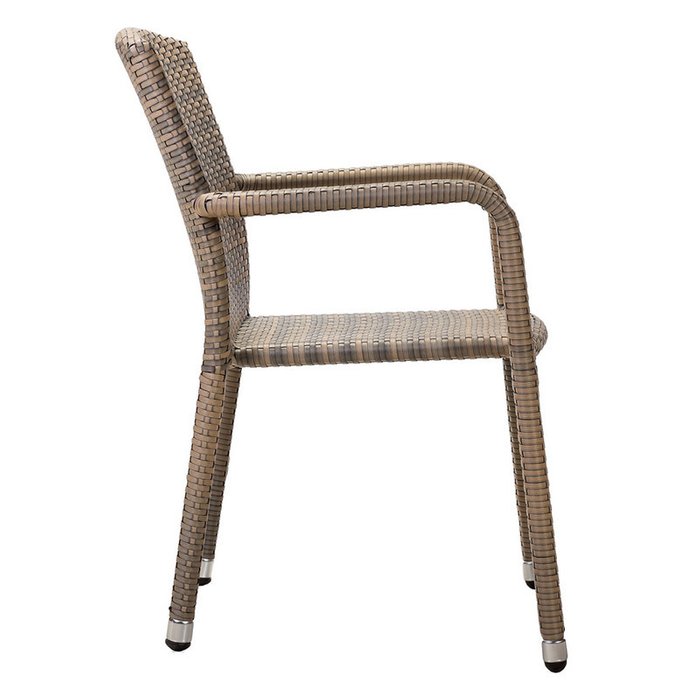 Стул Борнео G коричневого цвета с подлокотниками  - лучшие Садовые стулья в INMYROOM