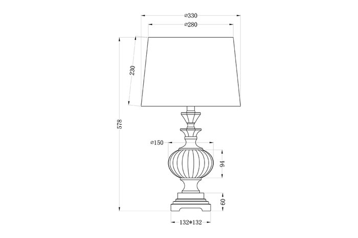 Лампа настольная с бежевым абажуром - купить Настольные лампы по цене 11800.0