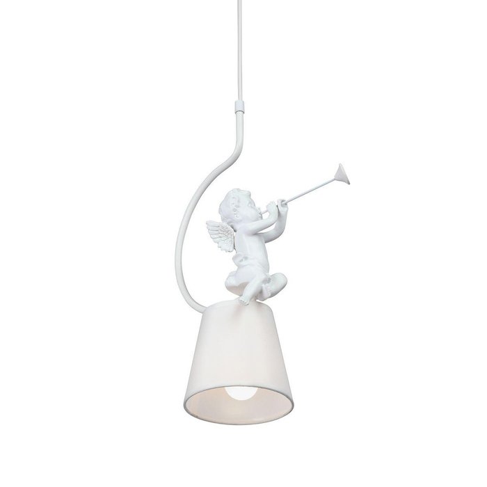 Подвесной светильник со стеклянным плафоном белого цвета - купить Подвесные светильники по цене 3079.0