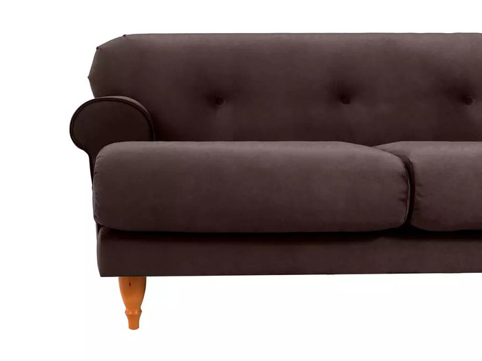 Диван Italia темно-коричневого цвета с бежевыми ножками - лучшие Прямые диваны в INMYROOM