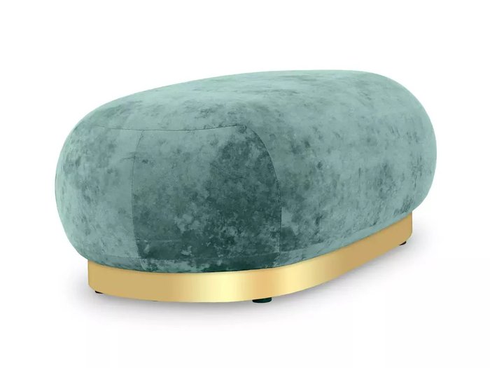 Банкетка Lucca сине-зеленого цвета с золотым основанием - лучшие Банкетки в INMYROOM
