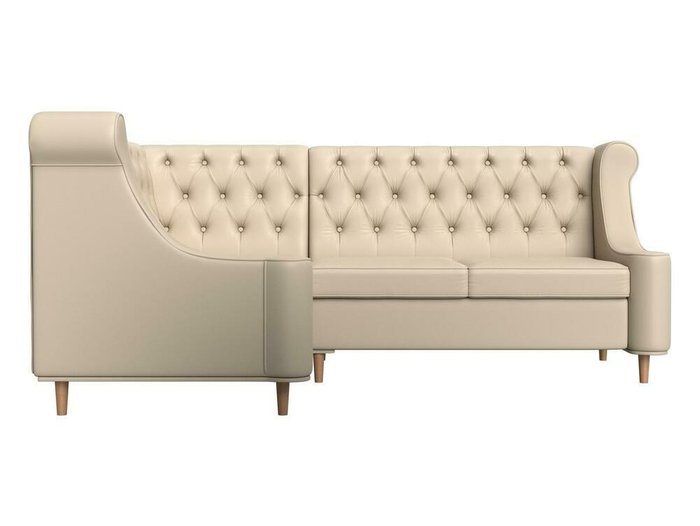 Угловой диван Бронкс бежевого цвета (экокожа) левый угол - купить Угловые диваны по цене 62999.0