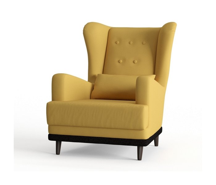 Кресло Лорд в обивке из велюра желтого цвета
