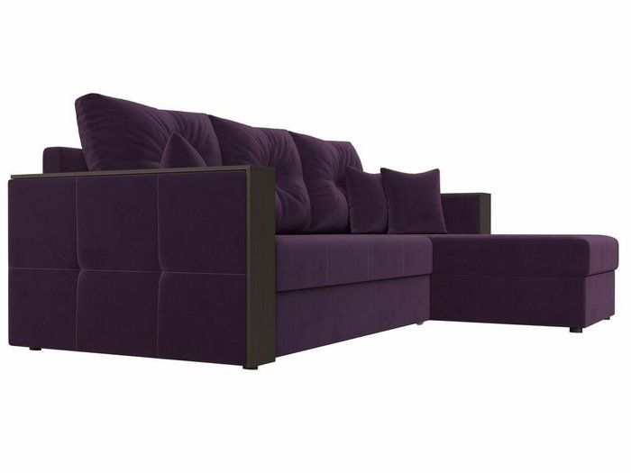 Угловой диван-кровать Валенсия фиолетового цвета правый угол - лучшие Угловые диваны в INMYROOM