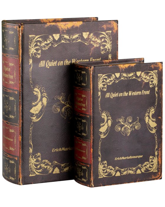 Набор из двух шкатулок в виде книг темно-коричневого цвета