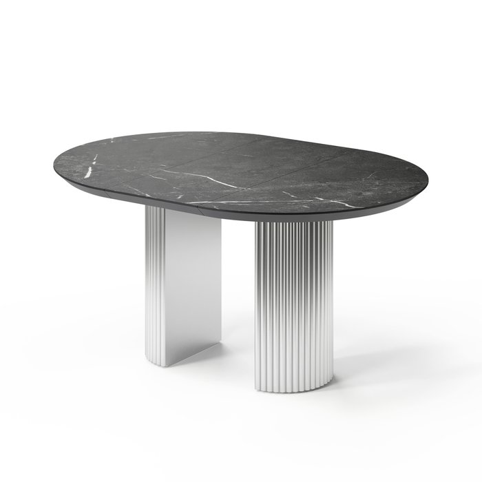 Раздвижной обеденный стол Ботейн L черно-серебряного цвета - купить Обеденные столы по цене 136160.0