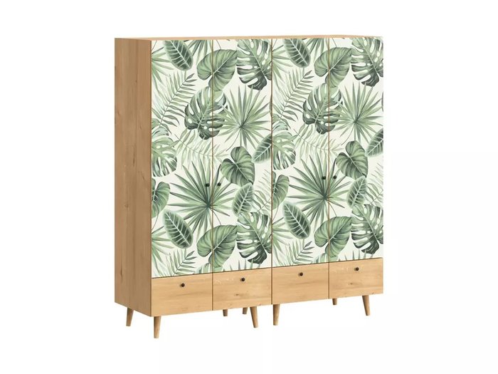 Композиция Frida 12 с принтом Monstera на деревянных ножках