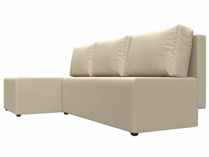 Угловой диван-кровать Поло бежевого цвета (экокожа) левый угол - лучшие Угловые диваны в INMYROOM