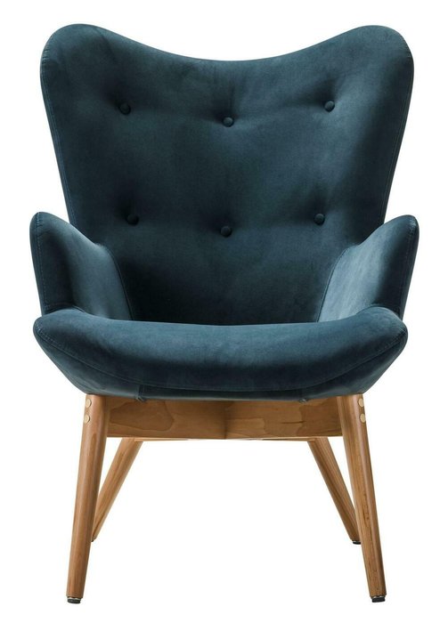Кресло Хайбэк синего цвета - купить Интерьерные кресла по цене 26410.0