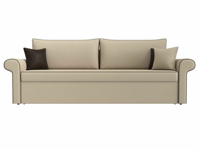 Прямой диван-кровать Милфорд бежевого цвета (экокожа) - купить Прямые диваны по цене 42990.0