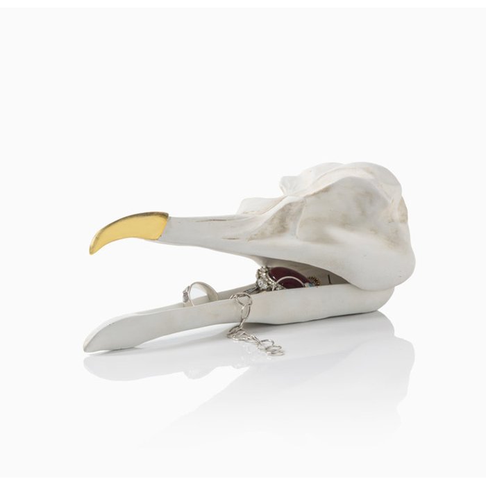 Шкатулка для украшений Suck UK bird skull (белый)