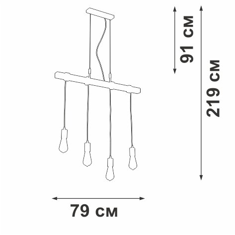 Подвесная люстра V47160-1/4S (металл, цвет черный) - купить Подвесные люстры по цене 7200.0