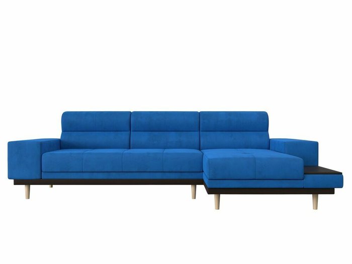 Угловой диван-кровать Леонардо голубого цвета правый угол - купить Угловые диваны по цене 49999.0