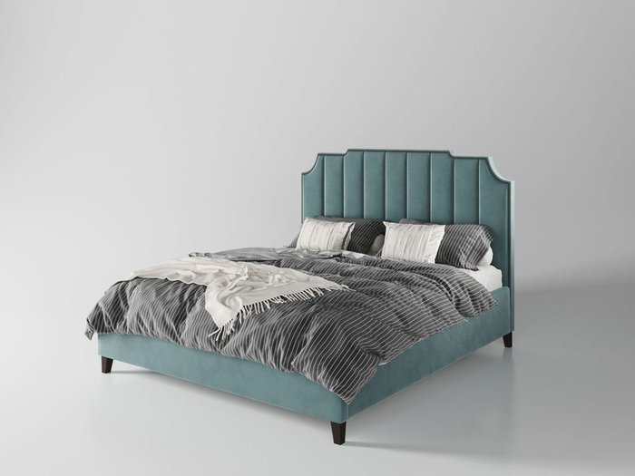 Кровать Даллас 140х200 тёмно-бирюзового цвета  с подъемным механизмом