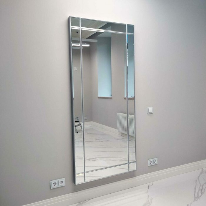 Настенное зеркало Quaris Silver 80x180 в раме серебряного цвета - лучшие Настенные зеркала в INMYROOM