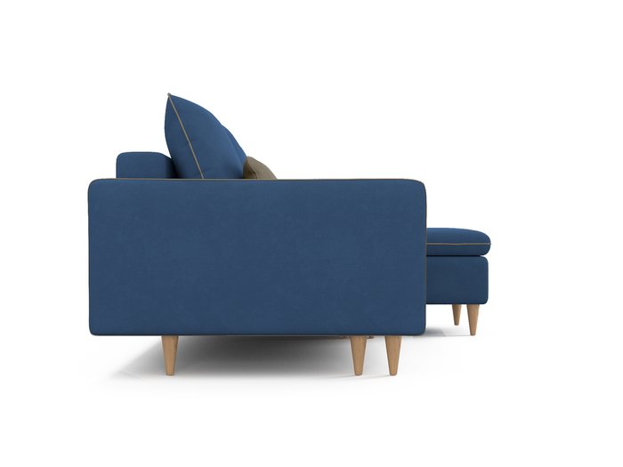 Угловой диван-кровать Ron синего цвета - лучшие Угловые диваны в INMYROOM