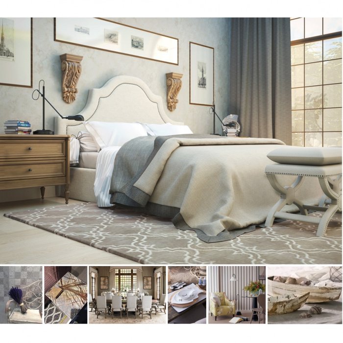 Кровать Amelia Bed с фигурным изголовьем 170х200, 180х200, 190х200 - лучшие Кровати для спальни в INMYROOM