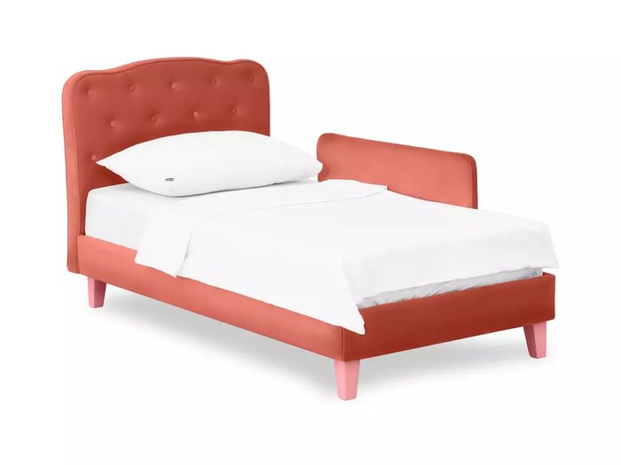 Кровать Candy 80х160 темно-розового цвета с розовыми ножками - купить Одноярусные кроватки по цене 37000.0