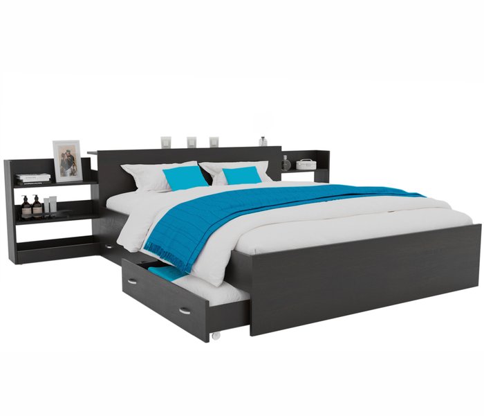 Кровать Доминика 140х200 цвета венге с матрасом  - купить Кровати для спальни по цене 24200.0