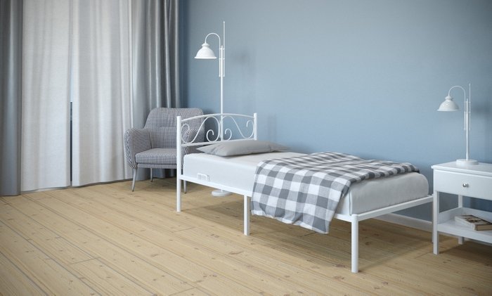 Кровать Верона 90х200 белого цвета - купить Кровати для спальни по цене 11820.0