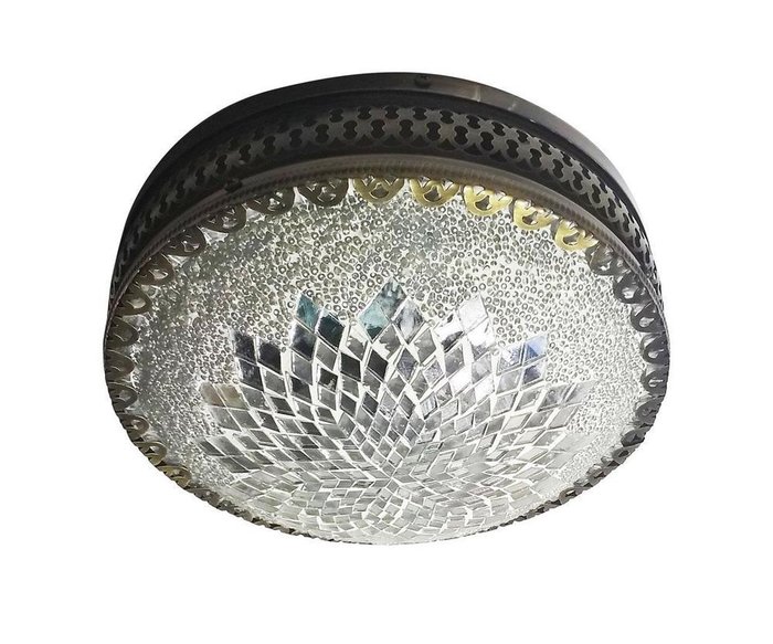 Настенно-потолочный светильник Марокко с плафоном из стекла 