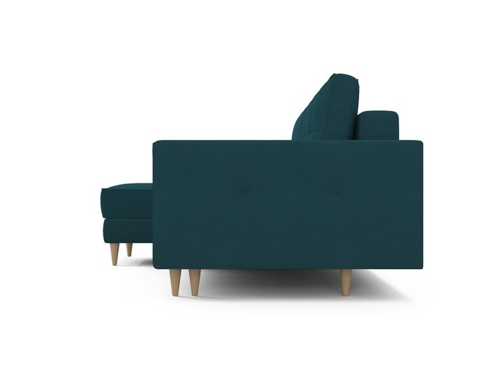 Угловой диван-кровать левый Оtto сине-зеленого цвета - лучшие Угловые диваны в INMYROOM