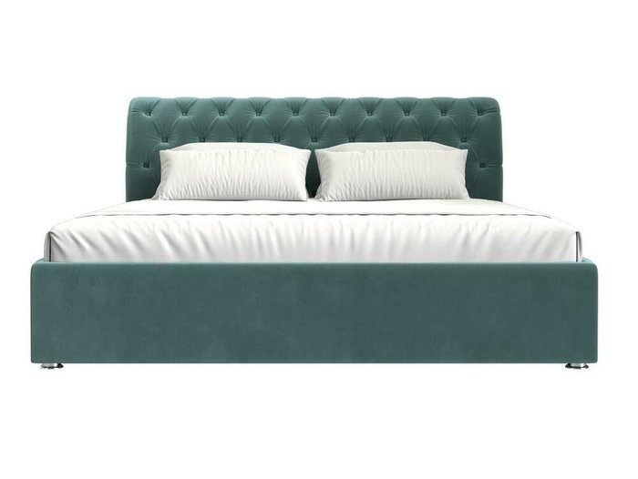 Кровать Сицилия 200х200 бирюзового цвета с подъемным механизмом - купить Кровати для спальни по цене 111999.0