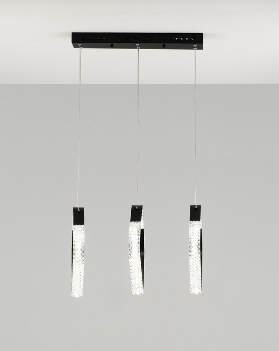 Светодиодная подвесная люстра с пультом Novas черно-белого цвета - купить Подвесные люстры по цене 8990.0