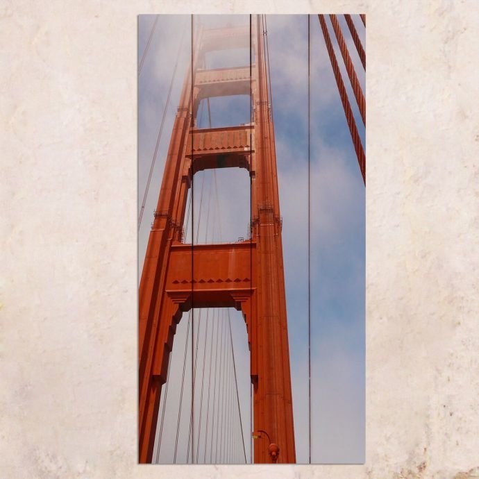 Картина на дереве Golden Gate 40х80