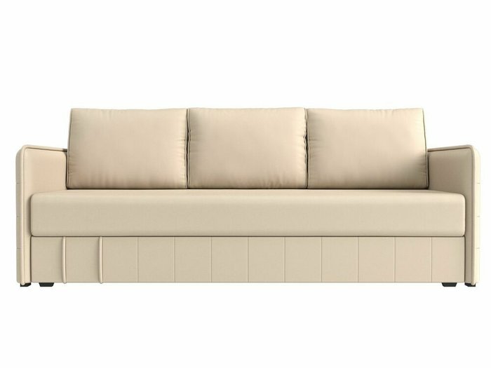 Прямой диван-кровать Слим бежевого цвета (экокожа) с пружинным блоком - купить Прямые диваны по цене 46999.0