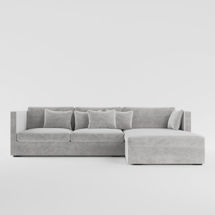 Угловой диван-кровать Larsen светло-серого цвета