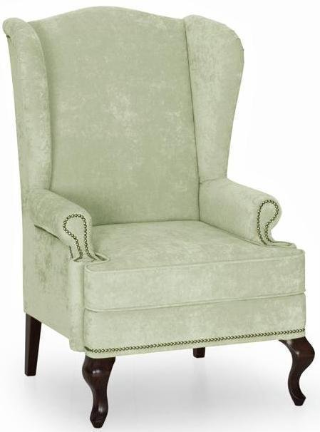 Кресло английское Биг Бен с ушками дизайн 14 светло-зеленого цвета