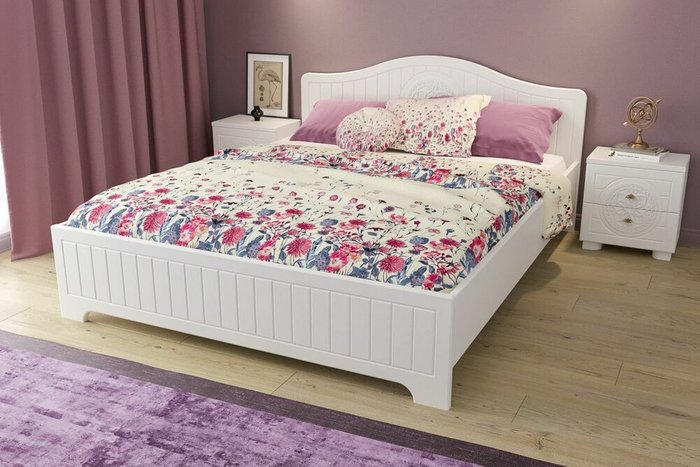 Кровать Монблан 160х200 белого цвета - купить Кровати для спальни по цене 32848.0