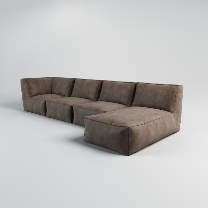 Диван модульный бескаркасный Quadro коричневого цвета - лучшие Бескаркасная мебель в INMYROOM
