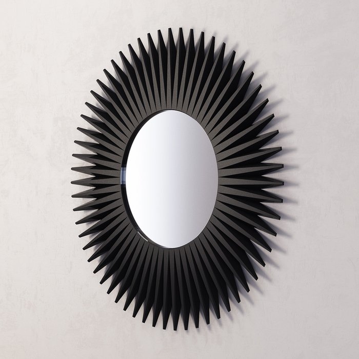 Зеркало-солнце Rays черного цвета - купить Настенные зеркала по цене 35420.0