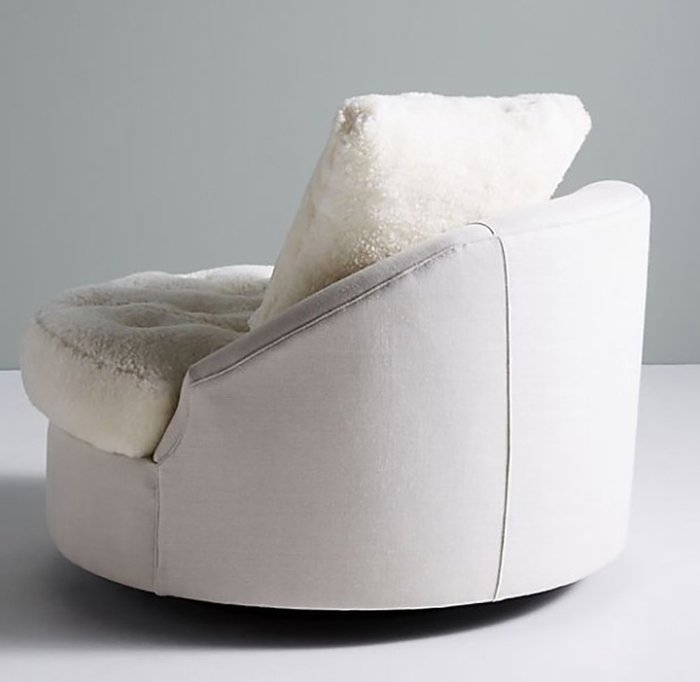 Кресло Wool Barwick Swivel белого цвета - лучшие Интерьерные кресла в INMYROOM
