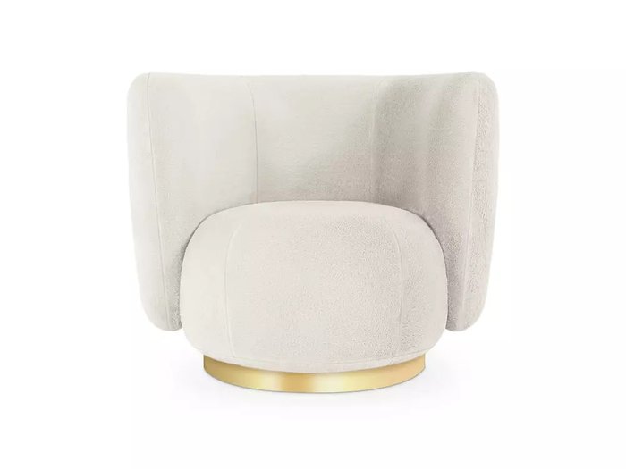 Кресло Lucca белого цвета с золотым основанием  - купить Интерьерные кресла по цене 59040