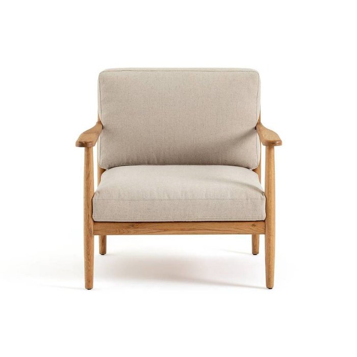 Кресло винтажное из дуба Malora бежевого цвета - купить Интерьерные кресла по цене 69355.0