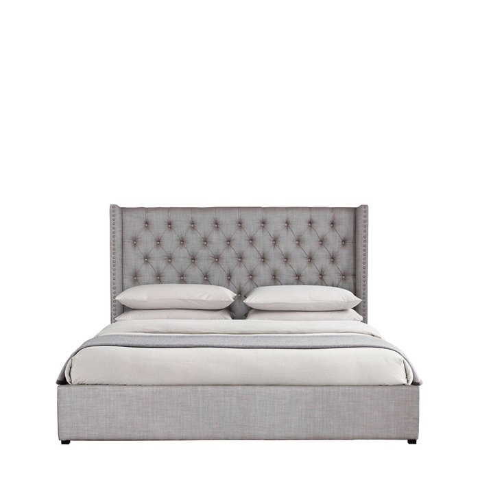 Кровать Chloe King Size серого цвета 180х200