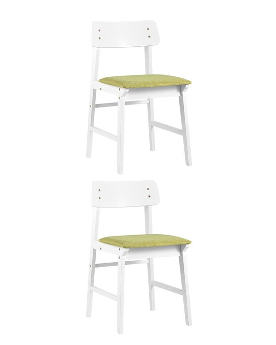 Набор из двух стульев Oden бело-зеленого цвета.