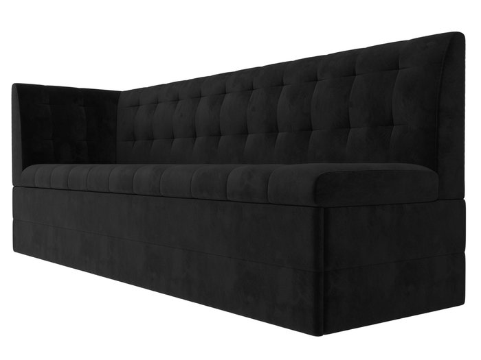 Угловой диван-кровать Бриз черного цвета с углом слева - лучшие Угловые диваны в INMYROOM