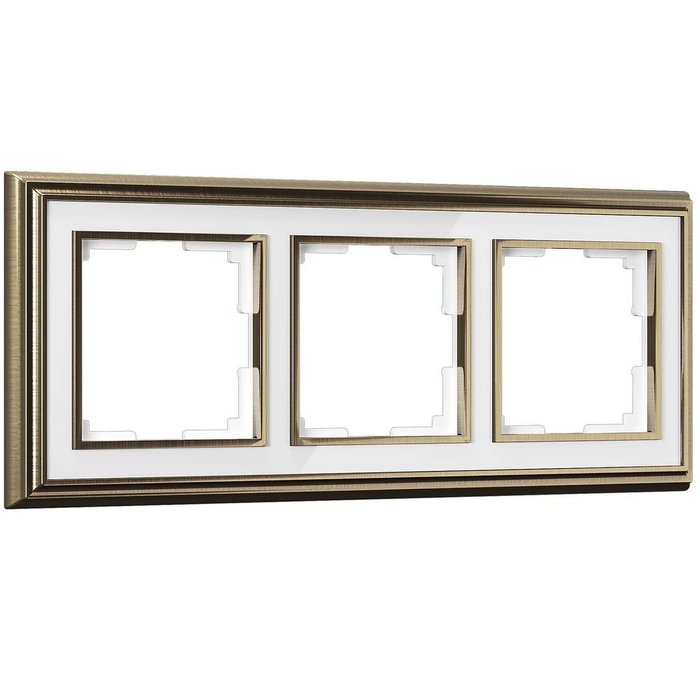 Рамка из металла на 3 поста Palacio бронза/белый WL17-Frame-03 Рамка из металла на 3 поста Palacio бронза/белый WL17-Frame-03