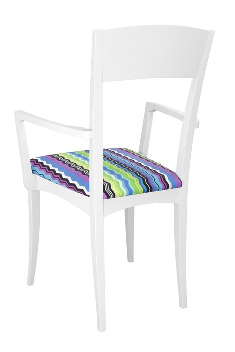 Стул-кресло деревянный Дали бело-синего цвета - купить Обеденные стулья по цене 22512.0