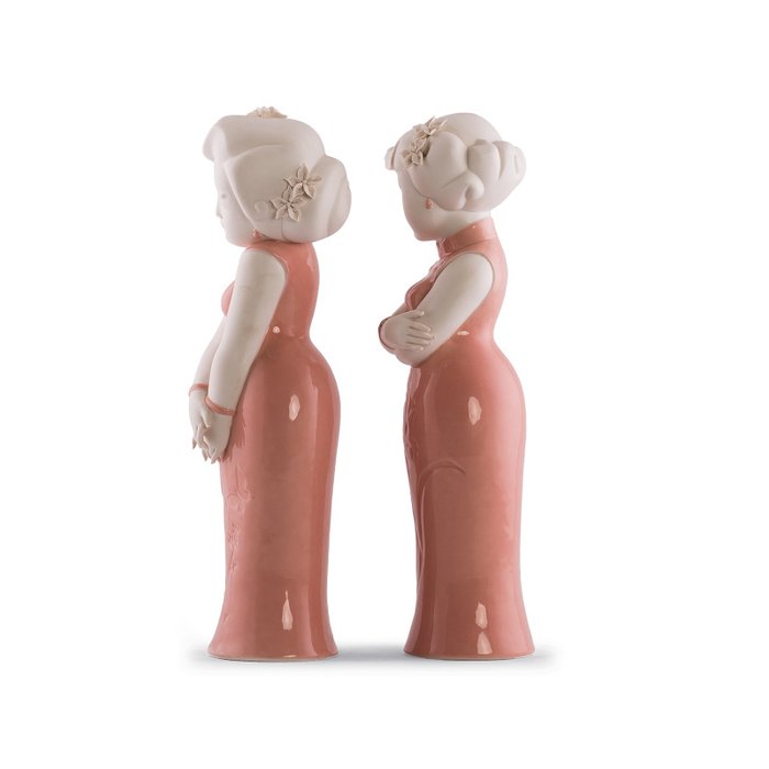 Набор из двух статуэток Meisjes в розовом  - купить Фигуры и статуэтки по цене 25000.0