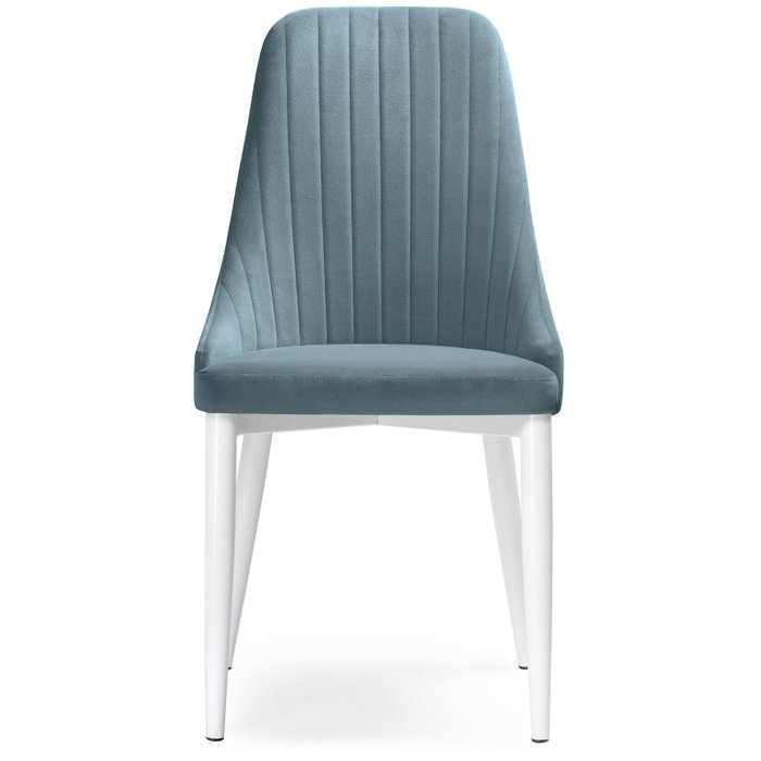 Стул Kora светло-синего цвета на белых ножках - купить Обеденные стулья по цене 6300.0