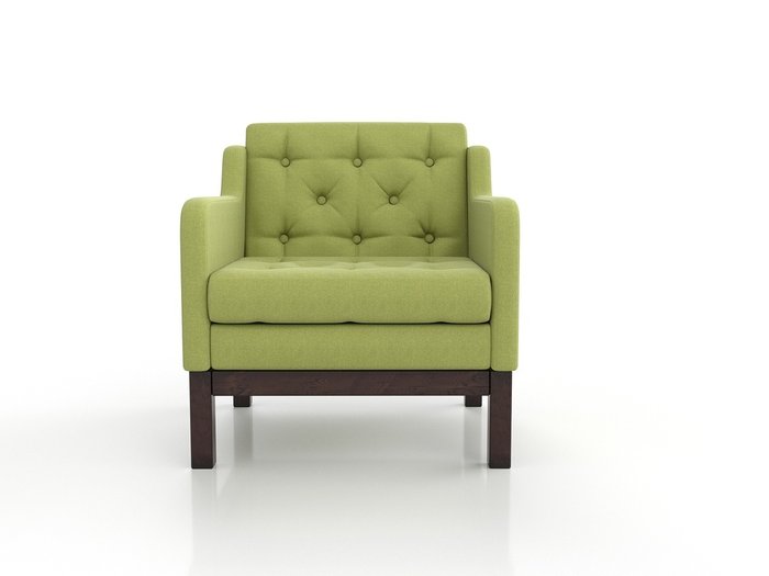 Кресло Айверс из массива сосны с обивкой зеленая рогожка - лучшие Интерьерные кресла в INMYROOM