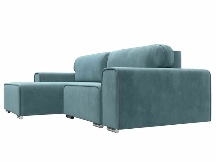 Угловой диван-кровать Лига 029 бирюзового цвета левый угол - лучшие Угловые диваны в INMYROOM