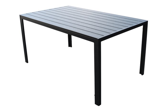 Стол прямоугольный черного цвета с алюминиевым каркасом - лучшие Садовые столы в INMYROOM