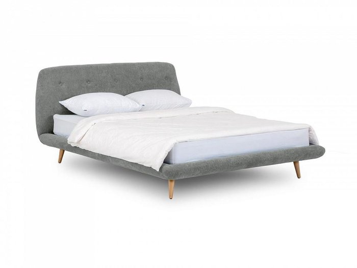 Кровать Loa 160х200 серого цвета 
